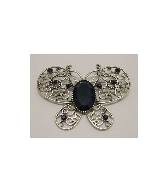 BROCHE BORBOLETA AZUL MARINHO