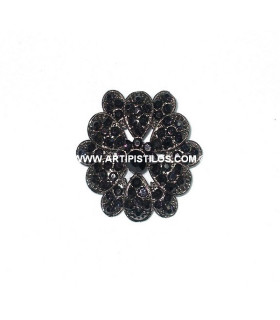 BROOCH DOUBLE FLOWER SRASS