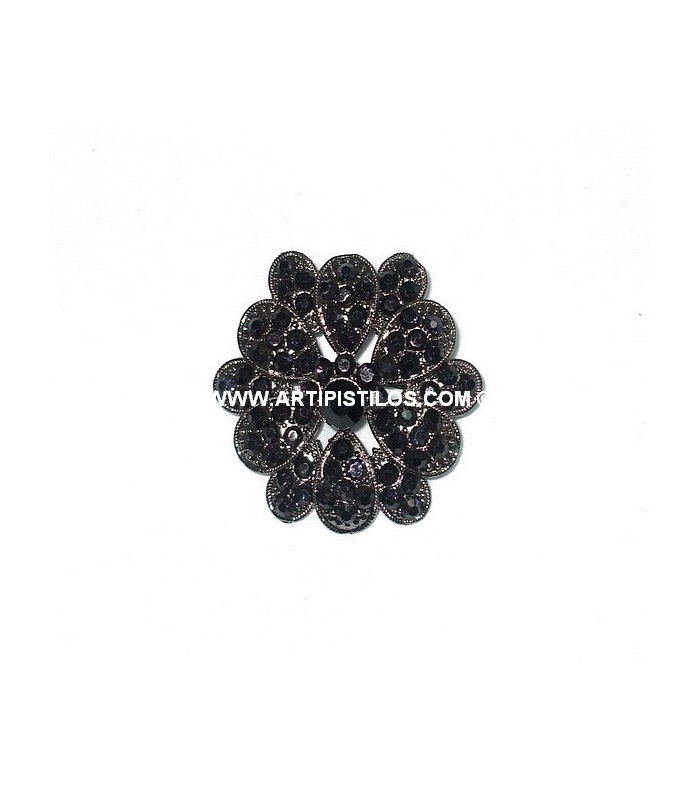 BROOCH DOUBLE FLOWER SRASS