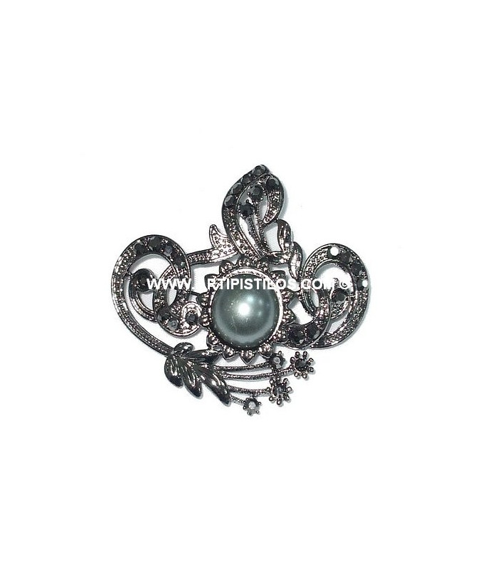 SCRIBBLE BROOCH BRONZE/RHODIUM