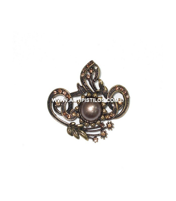 SCRIBBLE BROOCH BRONZE/RHODIUM