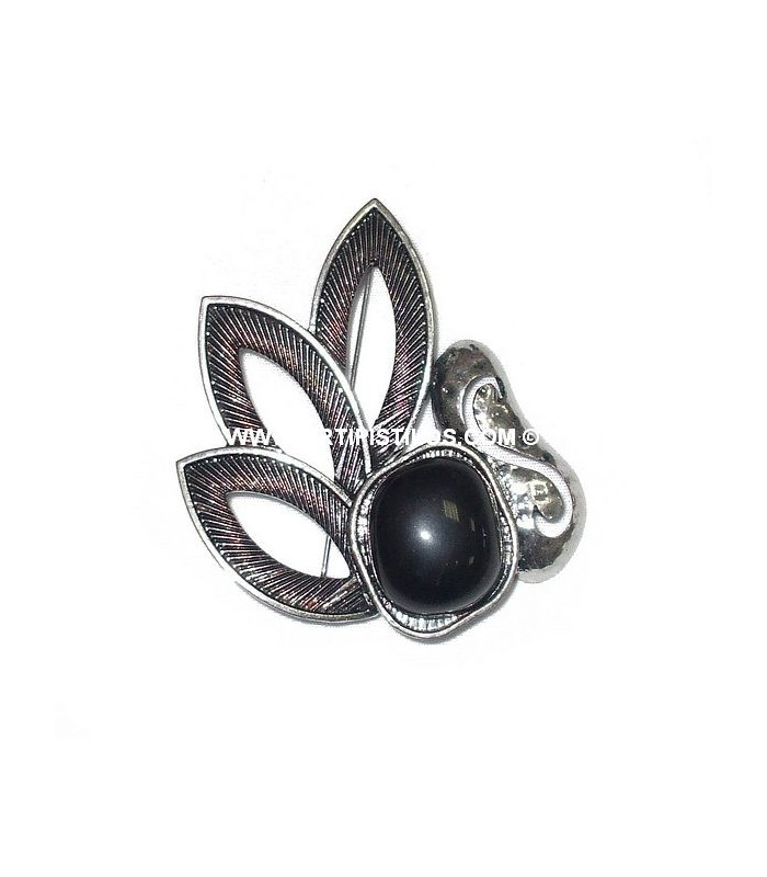 BROCHE 3 FOLHAS OCAS + PEDRA