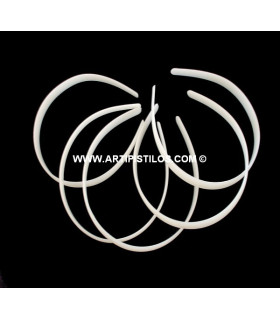 Diadema De Plástico Para Forrar 9 Mm. Blanco 9 Mm. De Ancho X 13 Cms. De Alto - color