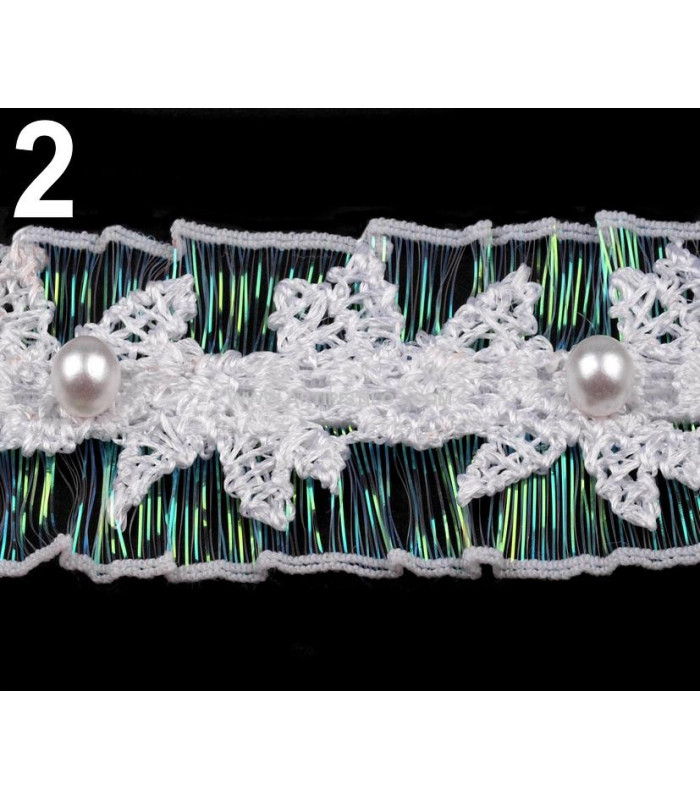 GUIPUR TRIM WITH POLIESTER AND BEADS