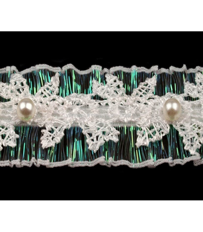 GUIPUR TRIM WITH POLIESTER AND BEADS