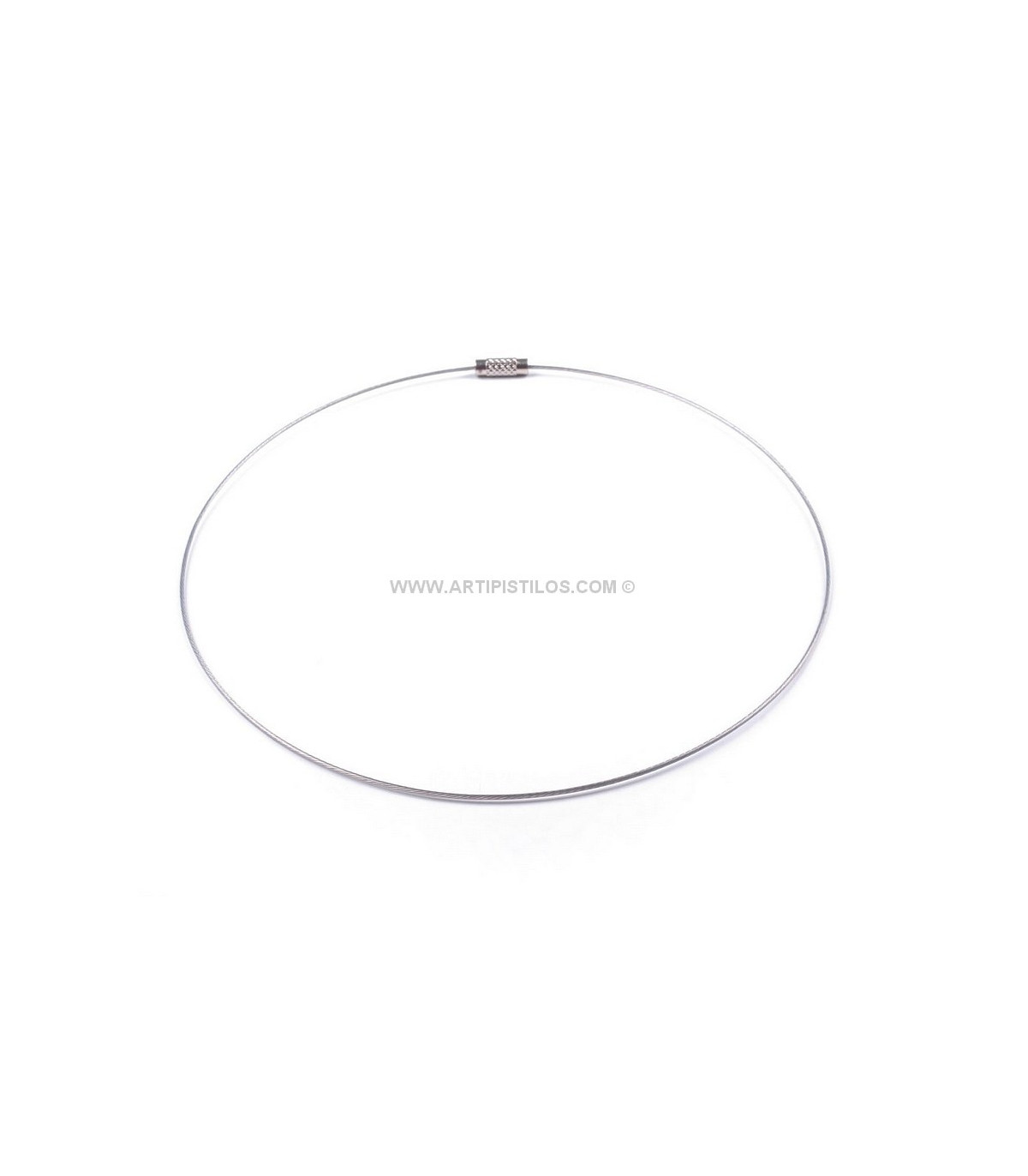 thumbnail image 2 of 10 Pack Black Coated Memory Wire Choker Necklaces With Silver Screw Clasps - 18 Inch 2 of 6