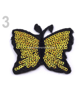 TERMOADHESIVE BUTTERFLY WITH SEQUINS 5 x 6,5 cm