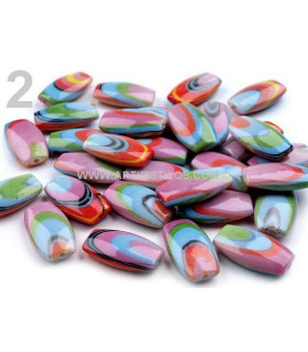 Fornitura Oval Estampada 18 X 30 Mm. Multicolor 18 X 30 Mm. - de colores