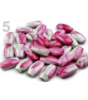 Fornitura Oval Estampada 18 X 30 Mm. Fucsia 18 X 30 Mm. - de colores