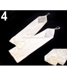 Guantes Ceremonia Marfil 34 Cms. De Largo - lazo