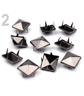 Tachas Piramidales Antracita 12 X 12 Mm. - bolsos