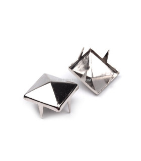 Tachas Piramidales Plata 12 X 12 Mm. - bolsos
