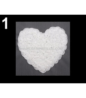 Aplicacion 3d Rosas Blanco 12 X 13 Cms. - bolsos de fiesta