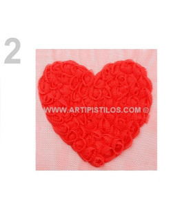 Aplicacion 3d Rosas Rojo 12 X 13 Cms. - bolsos de fiesta