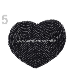 HEART APPLIQUE WITH BEADS