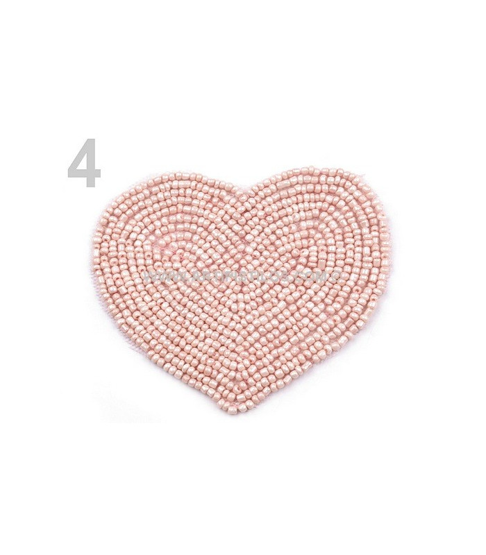 HEART APPLIQUE WITH BEADS