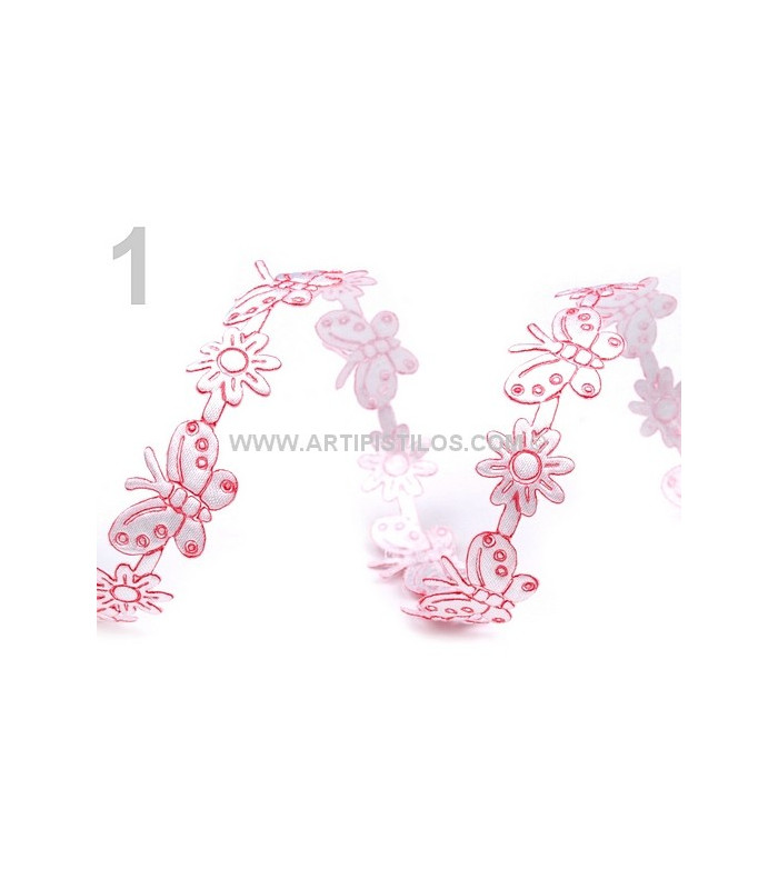 SATIN TRIMMIN FLOWERS AND BUTTERFLIES