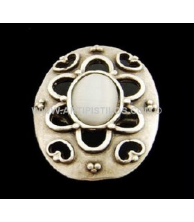 BROCHE OVAL PIEDRA CENTRAL