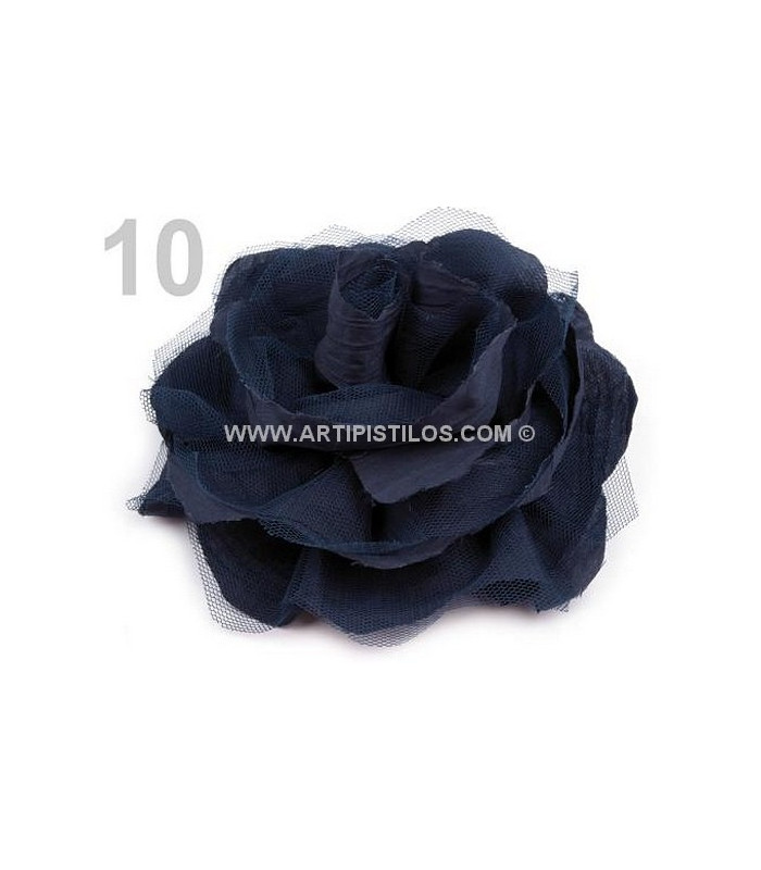 FLOWER BROOCH TULLE&FABRIC 14 CMS.