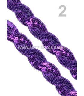 Cinta Lentejuelas 25 Mm. Purpura 1 Mt. X 25 Mm. - de colores