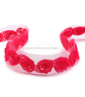TUL ROSE APPLIQUE