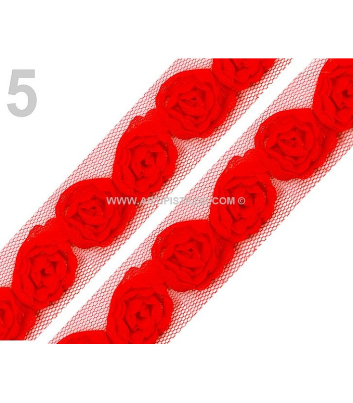 TUL ROSE APPLIQUE