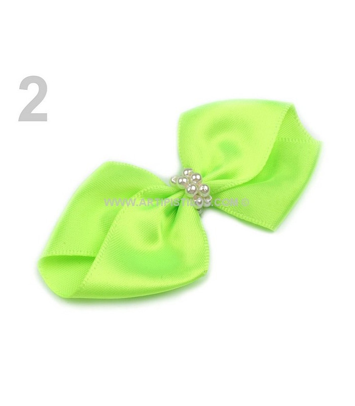 SATIN TIE WITH PEARLS