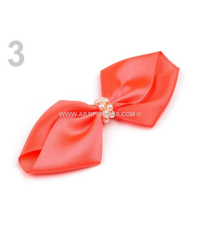 SATIN TIE WITH PEARLS
