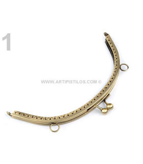 Boquilla Para Monedero Dorado 10 X 19 Cms. - telas en