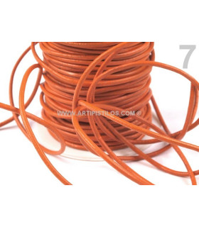 Cordon De Cuero Sintetico Naranja 1 Mt. X 2 Mm. - para hacer sombreros