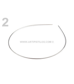 Diadema Metalica 1 Mm. Platino 1 Mm. Diametro - alambre