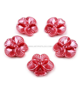 FLOR DE PLASTICO EFECTO NACAR 26 MM.