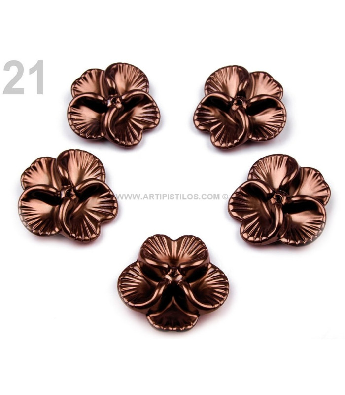 FLOR DE PLASTICO EFECTO NACAR 26 MM.