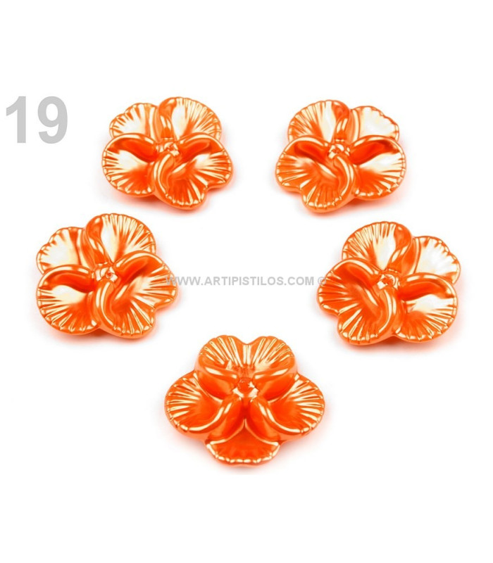 FLOR DE PLASTICO EFECTO NACAR 26 MM.