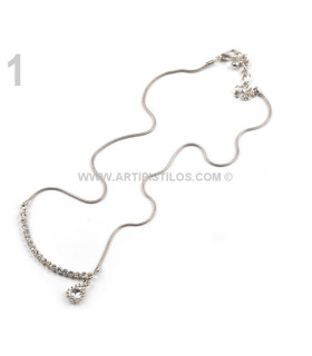 NECKLACE WITH STRASS + CHARM
