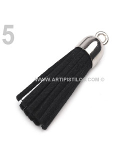 Borla Decorativa 4 Cms X 1 Cms. Negro 4 Cms. De Largo X 1 Cm. De Diametro - bolsos