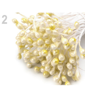 Pomo De Pistilos Perlados Marfil Cabeza: 3 Mm. Longitud: 6 Cms.