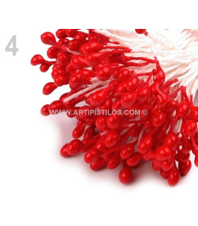 Pomo De Pistilos Perlados Rojo Cabeza: 3 Mm. Longitud: 6 Cms.