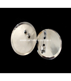 Accesorio Broche + Imperdible 20 Mm. Plateado 20 Mm. Diametro - de color