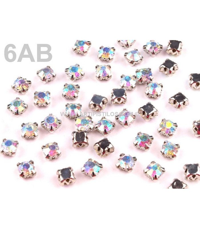 CHATON FACETD WITH METAL 4,5 MM.