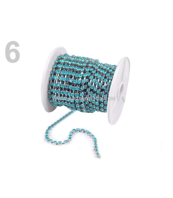 CADENA METALICA CON STRASS 3,5 MM.