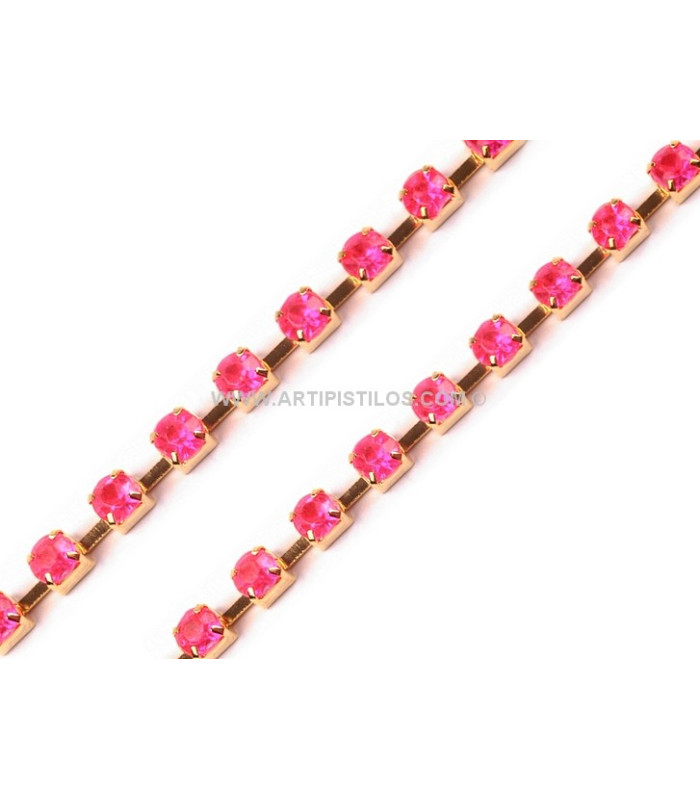 METALLIC CHAIN WITH STRASS 3,5 MM.