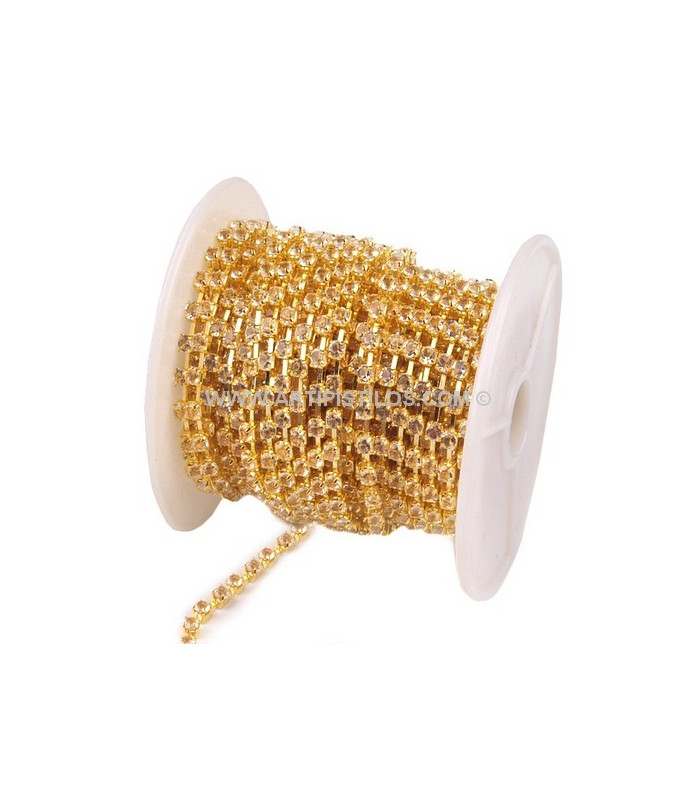 CADENA METALICA CON STRASS 3,5 MM.