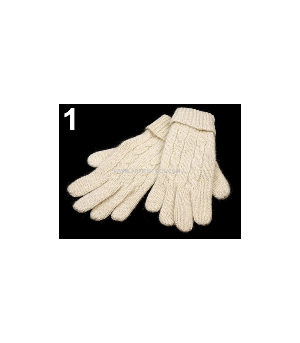 GUANTES DE LANA PARA MUJER 8 X 24 - Guantes Y Puños - para tocados, Plumas, Flecos de plumas, Telas de seda y ma