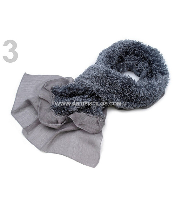 SCARF FABRIC AND ARTIFICIAL FUR 30 X 200 CMS.