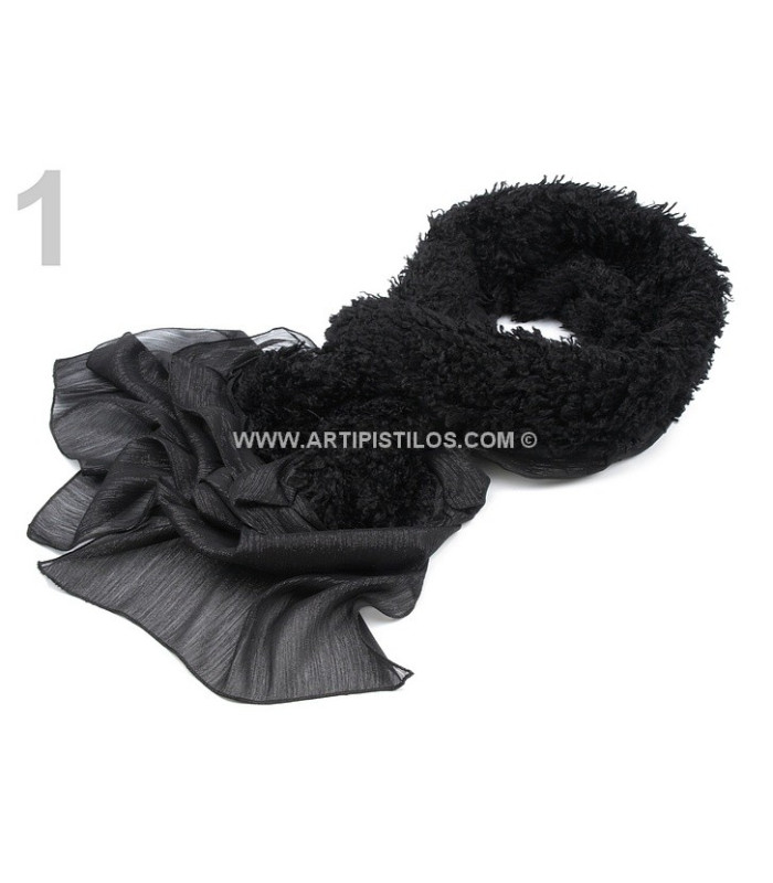 SCARF FABRIC AND ARTIFICIAL FUR 30 X 200 CMS.