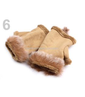 Guantes Sin Dedos 8 X 21 Cms. Crema 8 X 21 Cms.