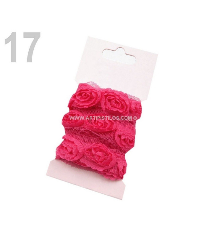 BRAID OF TUL WITH ROSES WIDTH 20 MM