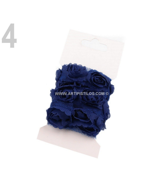 BRAID OF TUL WITH ROSES WIDTH 20 MM