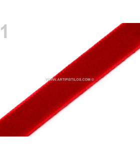 Cinta De Terciopelo 9mm. 50% Poliamida 50% Viscosa Rojo 1 M. X 9 Mm. - complementos
